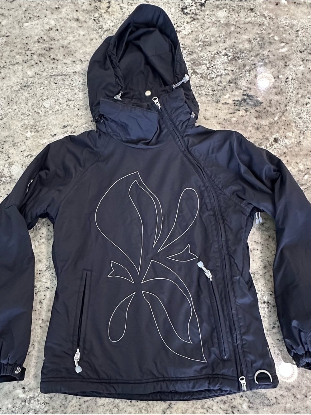 NILS Ski Snowboard Jacket | Black Hooded Insulated Jacket | XS
